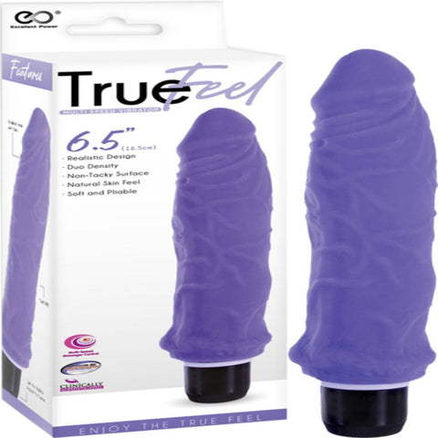 True Feel Ribbed Dual Density Realistic Vibrating Cock 16.5 cm - Vibrating Dildos