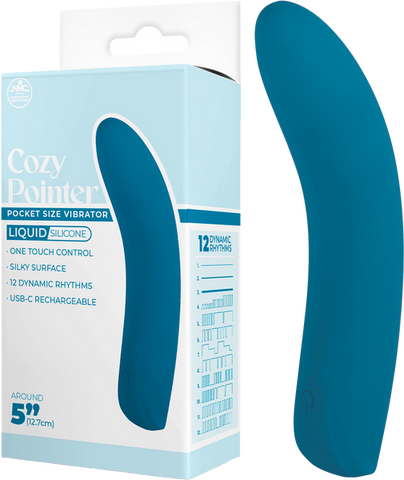 Excellent Power Cozy Pointer 10 Function G Spot Silicone Vibrator Blue - G-Spot Vibrators