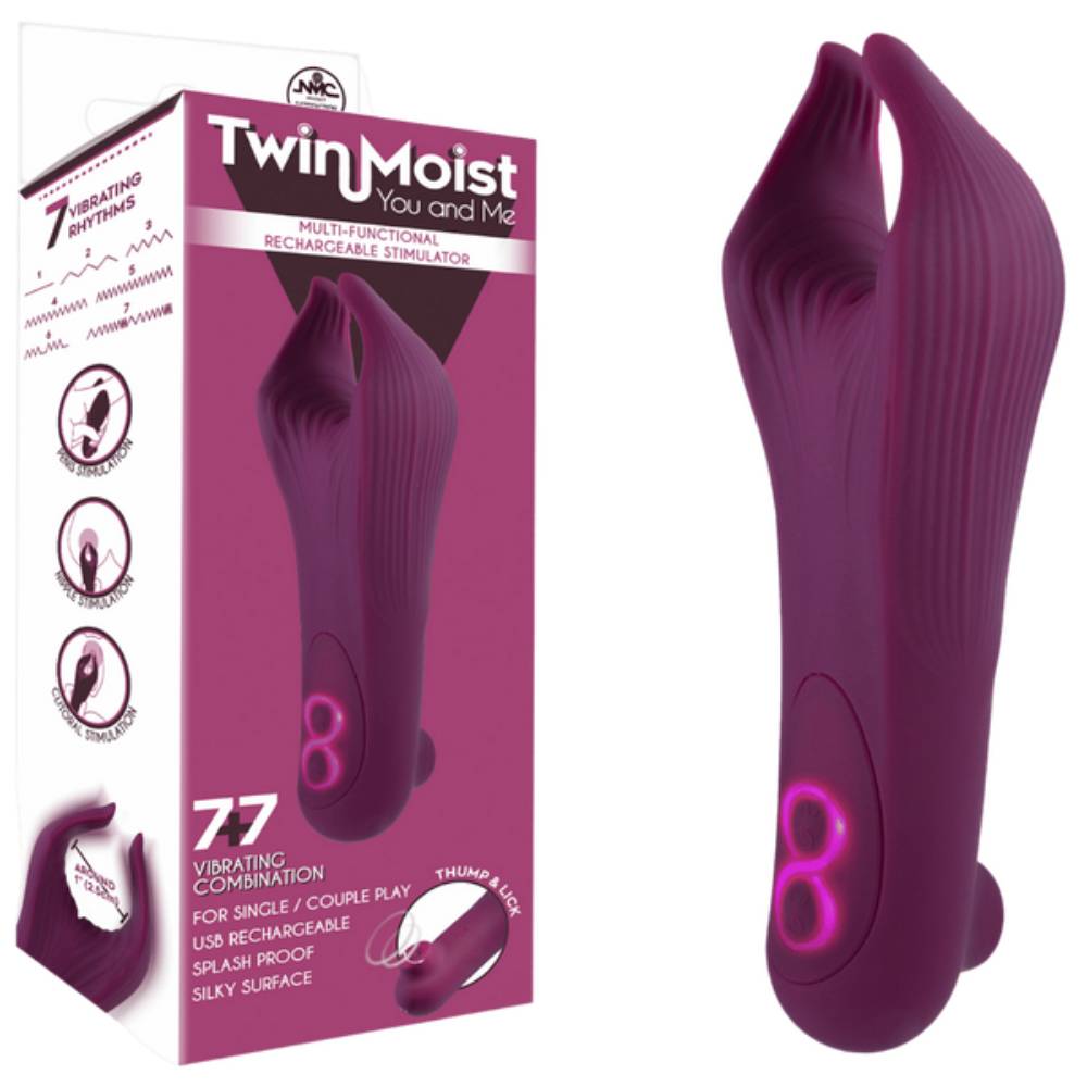 Twin Moist Multi Functional Rechargeable Stimulator Clit Ticklers and Pulsators