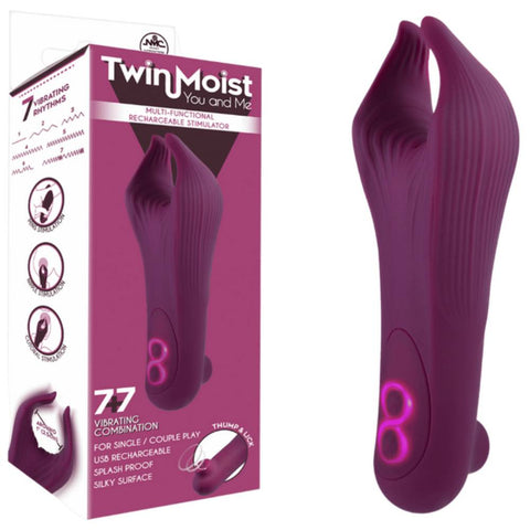 Twin Moist Multi Functional Rechargeable Stimulator - Clit Ticklers and Pulsators