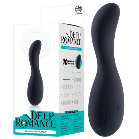 Deep Romance 10 Function G Spot Silicone Stimulator Black - G-Spot Vibrators