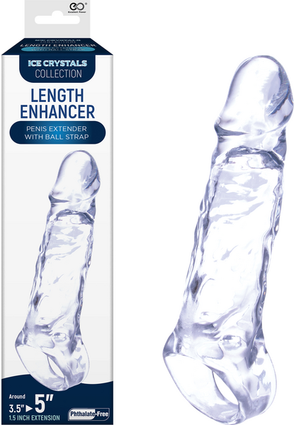 Ice Crystals Collection Penis Length Enhancer 5 Inch Clear Penis Sleeves and Extenders
