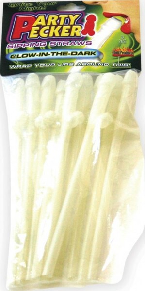 Hott Products Party Pecker Sipping Penis Shape Straws Glow In The Dark Party Gifts and Novelties