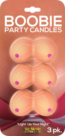 Hott Products Boobie Shape Novelty Party Candles 3 Piece Party Gifts and Novelties