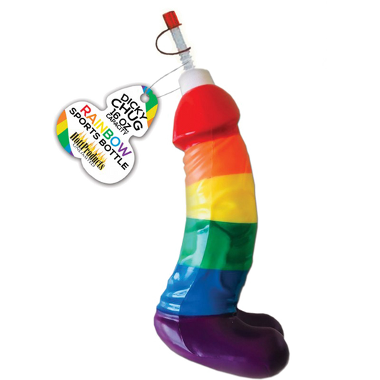 Rainbow Dicky Chug Novelty Sports Bottle Party Gifts and Novelties