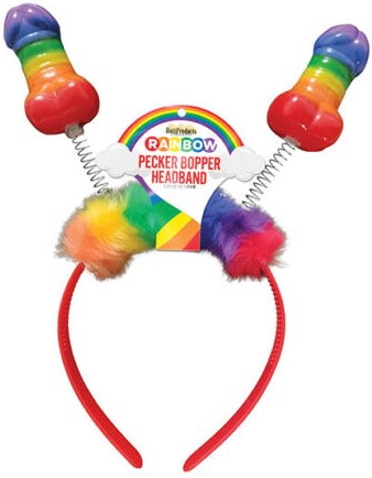 Rainbow Pecker Shape Bopper Headband Party Gifts and Novelties