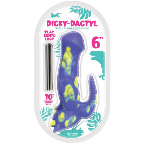 Hott Products Dicky Dactyl 6 Inch Viobrating Dong Purple - Vibrating Dildos