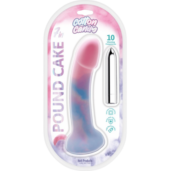 Hott Products Poundcake 10 Function Vibrating Dildo Cotton Candy Vibrating Dildos