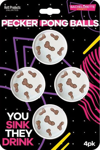 Bachelorette Party Pecker Dick Shaped Beer Pong Balls - Party Gifts and Novelties