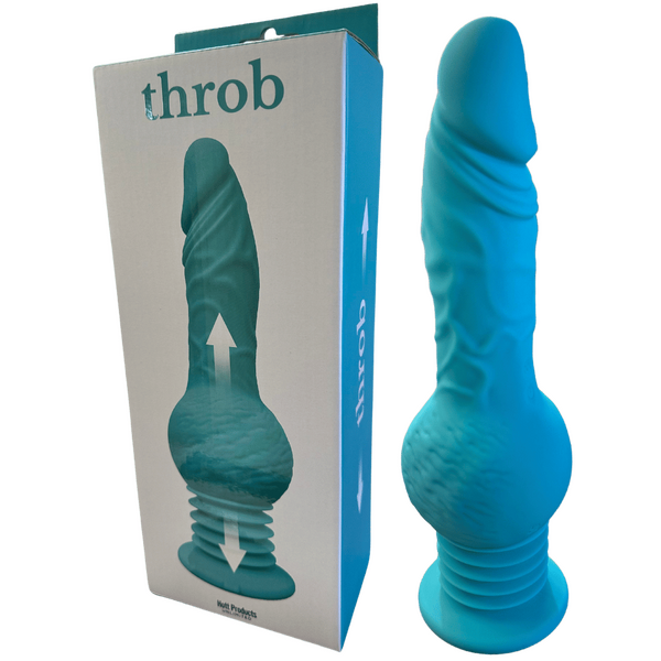 Hott Products Throb 10 Function Thrusting Dildo Vibrator Teal Vibrating Dildos