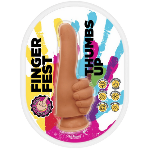 Hott Products Thumbs Up Finger Shaped Dildo Tan - Realistic Dildos