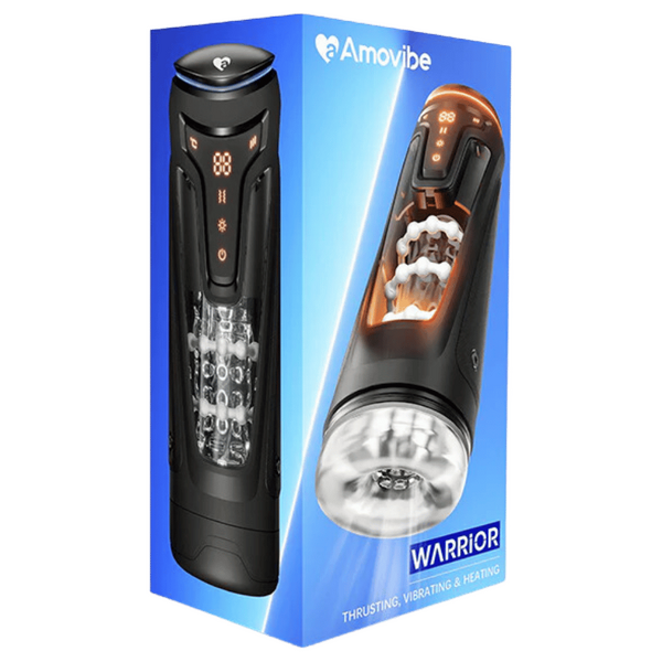 Amovibe Warrior Rechargeable Thrusting Male Masturbator Black Masturbators and Strokers