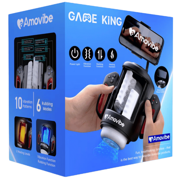 Amovibe Game King Rubbing Rechargeable Male Masturbator Black Masturbators and Strokers