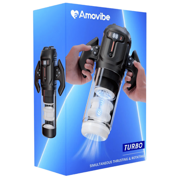 Amovibe Turbo Thrusting and Rotating Male Masturbator Black Masturbators and Strokers