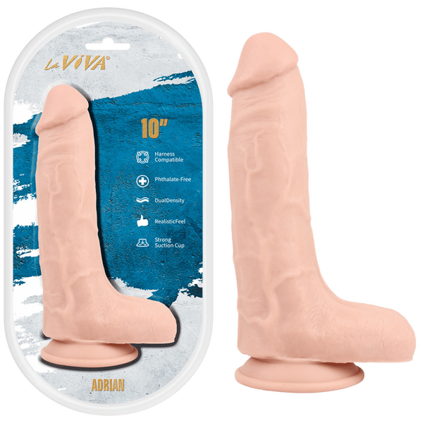 La Viva Adrian 10 Inches Harness Dildo Flesh Realistic Dildos