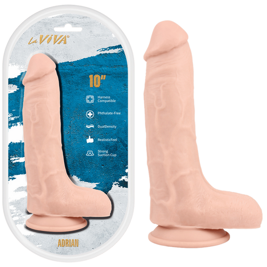 La Viva Adrian 10 Inches Harness Dildo Flesh - Realistic Dildos