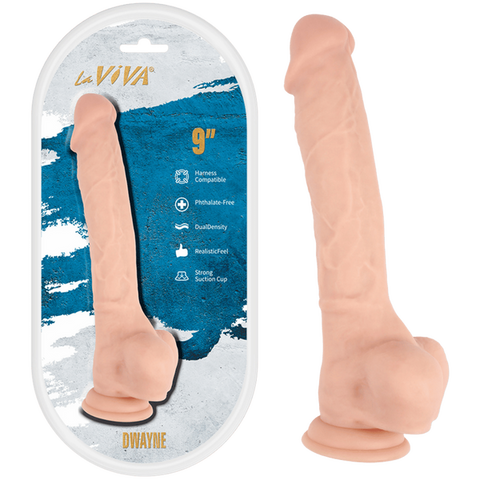 La Viva Dwayne 9 Inches Suction Cup Realistic Dildo Flesh - Realistic Dildos