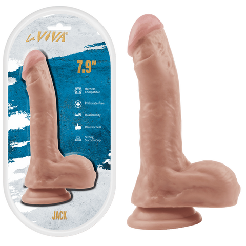La Viva Jack 7.9 Inch Suction Cup Realistic Dildo - Realistic Dildos