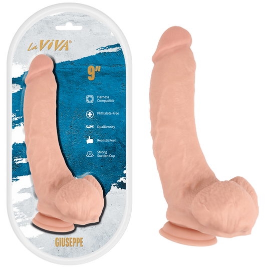 La Viva Giuseppe 9 Inches Realistic Dildo Flesh - Realistic Dildos