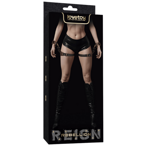 Lovetoy Premium PU Leather BDSM Thigh Cuffs Set - Cuffs And Restraints