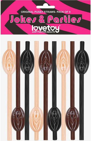 Lovetoy 9 Pack Pussy Straws - Party Gifts and Novelties