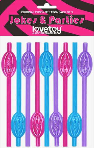 Lovetoy 9 Pack Pussy Straws - Party Gifts and Novelties