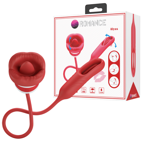Pretty Love Alyss Hot Lips Clitoral Vibrator Red/White Clit Ticklers and Pulsators