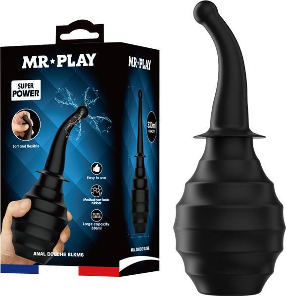 Mr Play Large Capacity Anal Douche BLKM6 Black Enemas and Douches