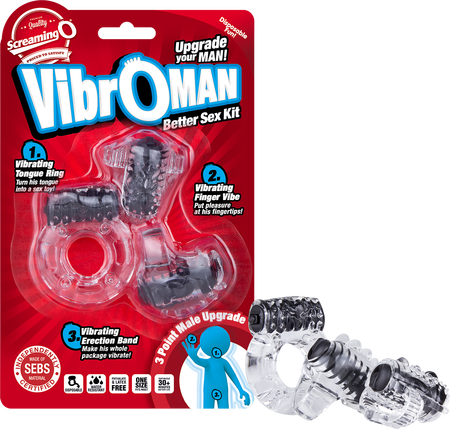 Screaming O Vibroman Super Stretchy Vibrating Cock Ring Black - Vibrating Cock Rings