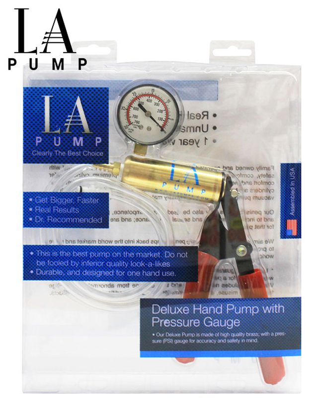 LA Pump Vacuum Hand Pump With PSI Meter Penis Pumps And Stretchers