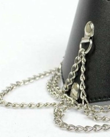 BDStyle Heavy Black Fetish Posture Collar - Adjustable Chains - Collars and Leads