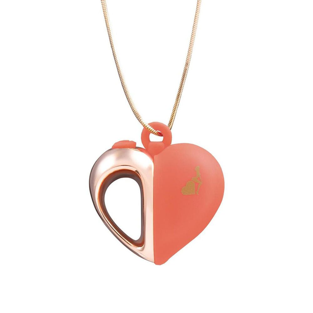 Secret Kisses LAPDANCE Heart Pendant Wearable Necklace Vibrator Pink/Rose Gold Personal Massagers