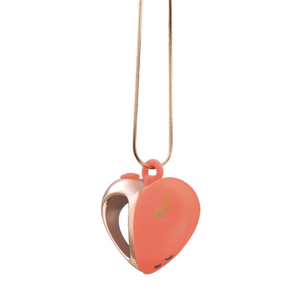 Secret Kisses LAPDANCE Heart Pendant Wearable Necklace Vibrator Pink/Rose Gold Personal Massagers