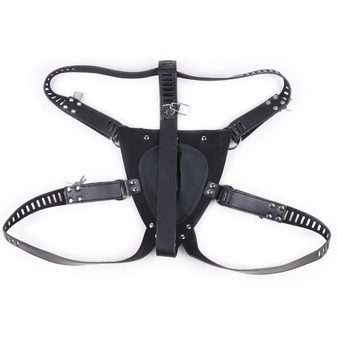 Faux Leather Male Chastity Pants - His Fetish
