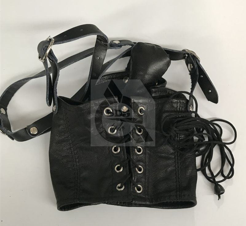 Leather Neck Corset Harness with Stuffer Gag Bondage Gags and Bits