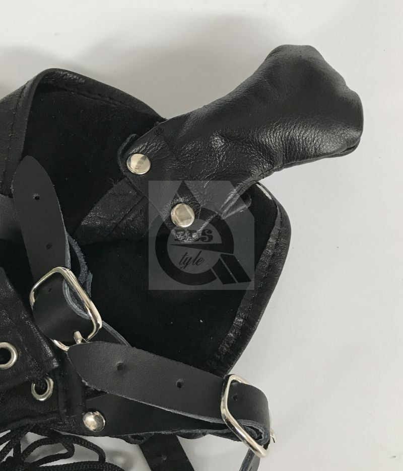 Leather Neck Corset Harness with Stuffer Gag Bondage Gags and Bits