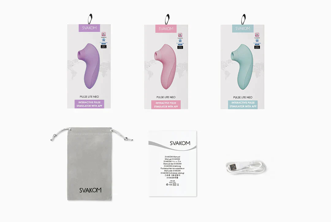 Svakom Pulse Lite Neo Pale Rosette Clitoral Stimulator Clit Ticklers and Pulsators