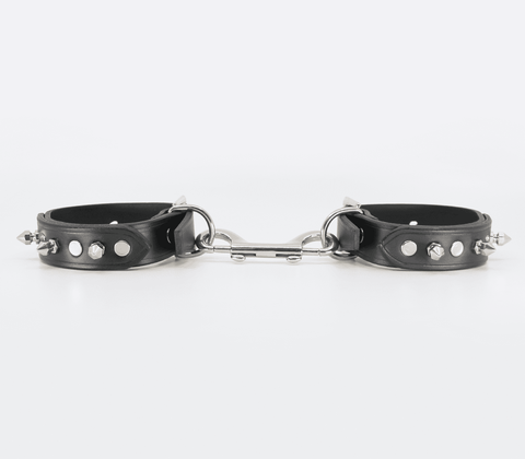 Love In Leather Spiked Leather Ankle Restraints - Cuffs And Restraints