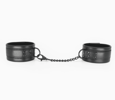 Love In Leather Padded Faux Leather Ankle Restraints - Cuffs And Restraints