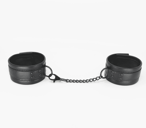 Love In Leather Padded Faux Leather Ankle Restraints - Cuffs And Restraints