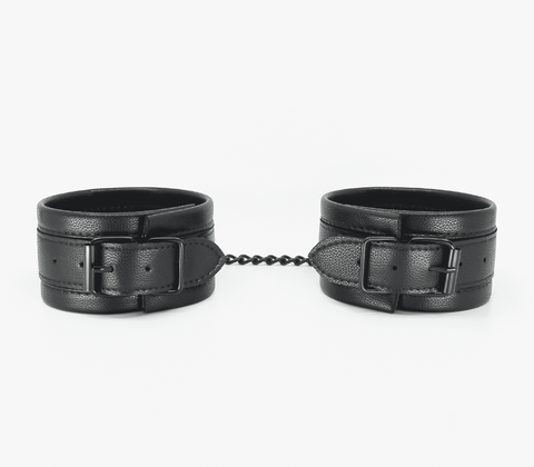 Love In Leather Padded Faux Leather Ankle Restraints - Cuffs And Restraints
