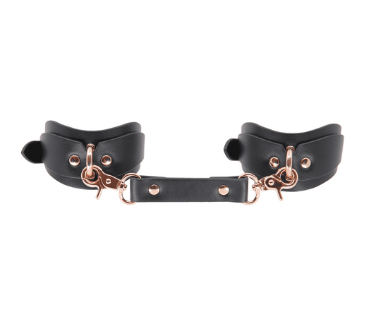 Love In Leather Shaped Bondage Ankle Cuffs Rose Gold Collars and Leads