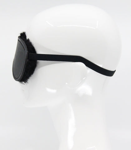 Love In Leather Sheepskin Lined Bondage Blindfold - Masks And Blindfolds