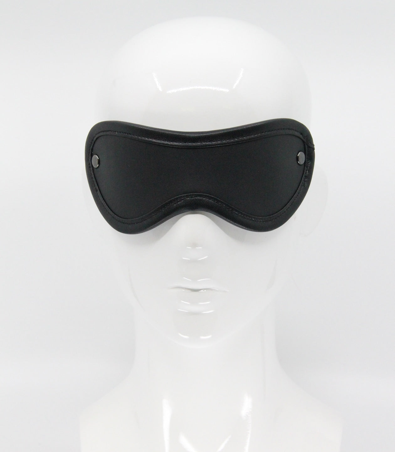 Love In Leather Blindfold with Coloured Hardware Pewter Masks And Blindfolds