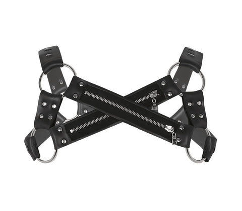 Love In Leather Mens Cross Front Neoprene Body Brace - Cuffs And Restraints