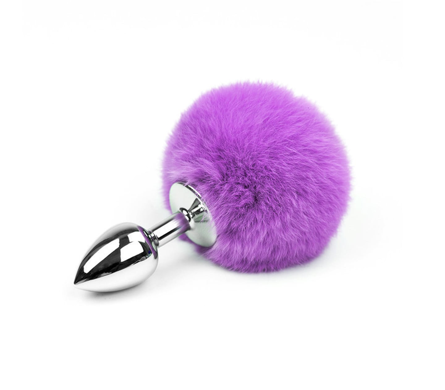 Love In Leather Bunny Tail Anal Plug Purple Small Butt Plugs