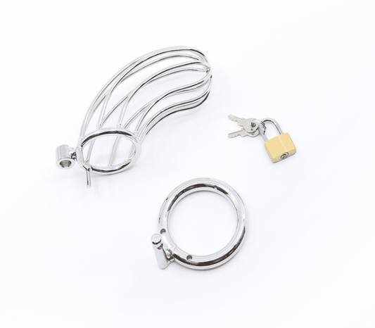 Love In Leather Bird Cage Style Male Chastity Device 45mm Male Chastity