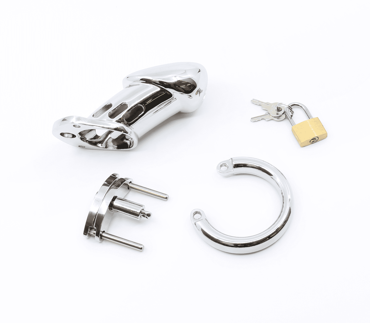 Love In Leather Moulded Shaft Male Chastity Cage 45mm Male Chastity