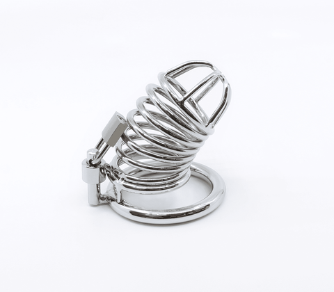 Love In Leather Chrome Male Chastity Cock Cage - Male Chastity