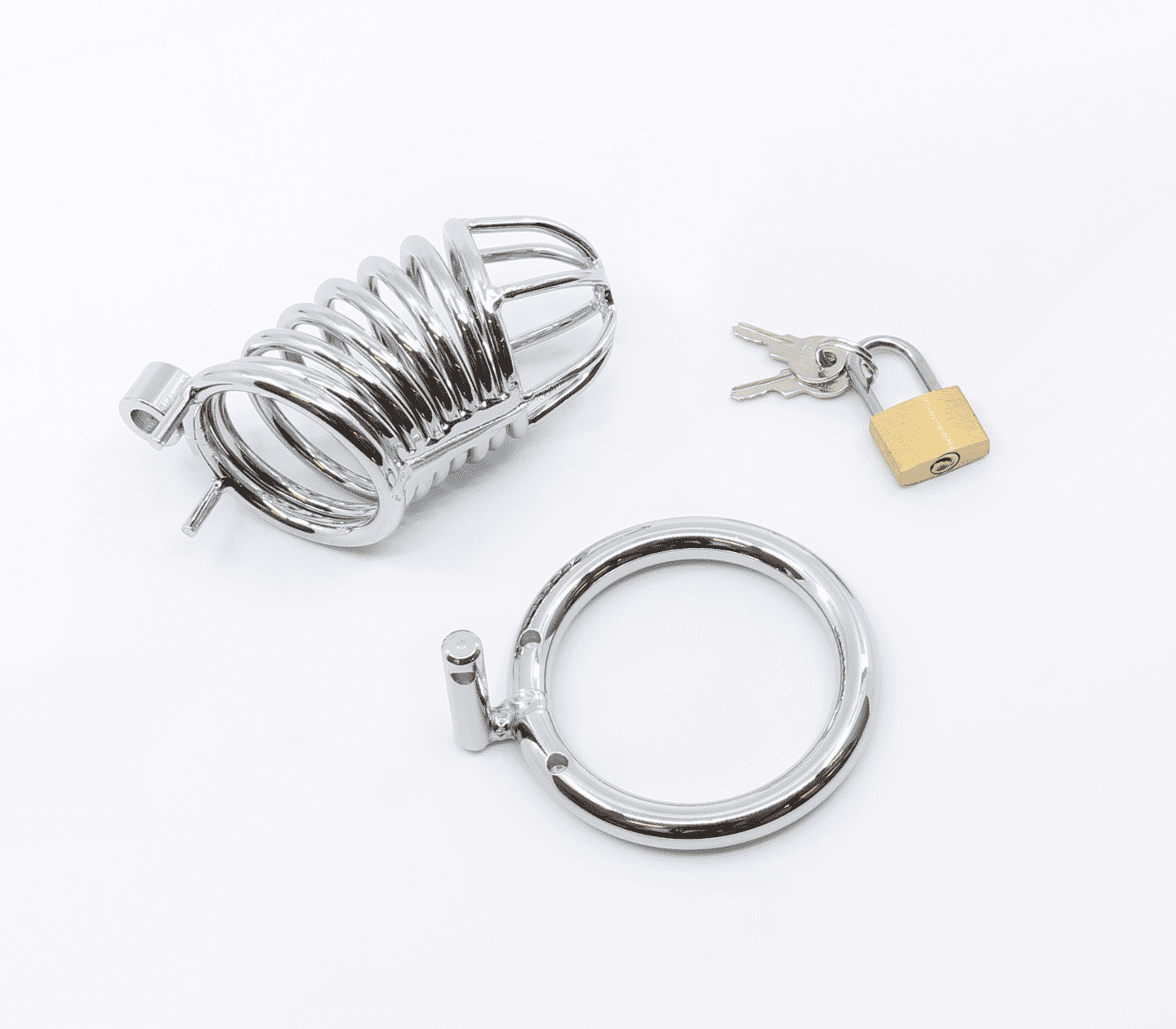 Love In Leather Chrome Male Chastity Cock Cage Male Chastity